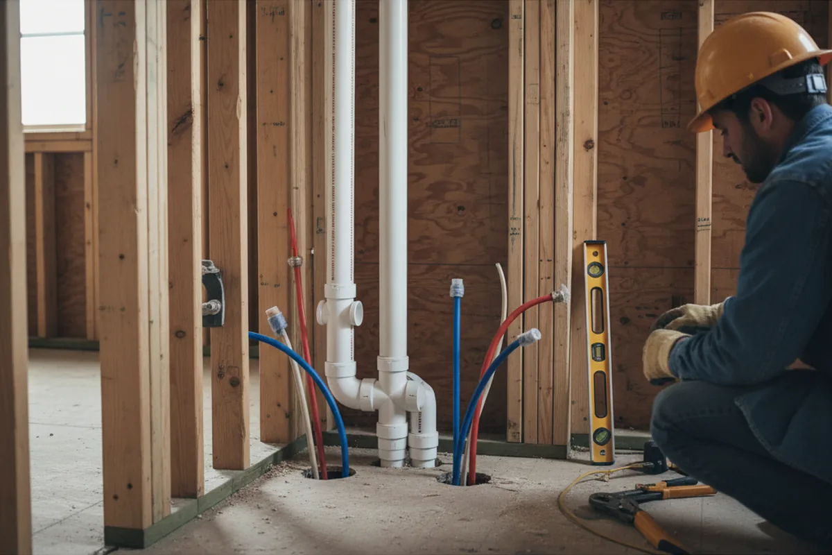Drain and supply rough-in during Leak Detection in Magna